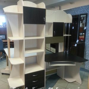 Мебель для детской комнаты: стол с открытыми и закрытыми полками