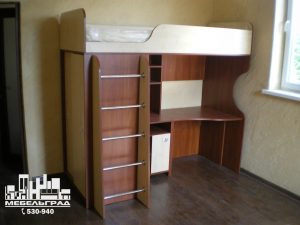 Кровать чердак Калининград Детская мебель Калининград Мебель для детской комнаты: двух-ярусная кровать, стол, шкаф