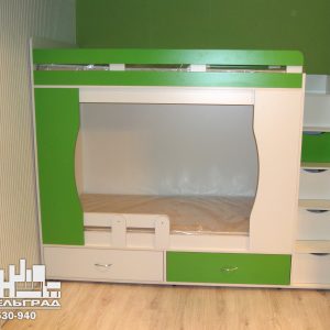 Зеленая детская мебель Калининград Мебель для детской комнаты: двух-ярусная кровать 