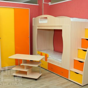 Оранжевая с желтым детская мебель Калининград
