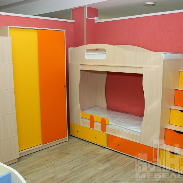 Оранжевая с желтым детская мебель Калининград Детская мебель на заказ по вашим размерам Калининград