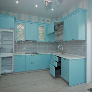 Нежно-голубая кухня на заказ в Калининграде Кухни Калининград Купить кухню в Калининграде